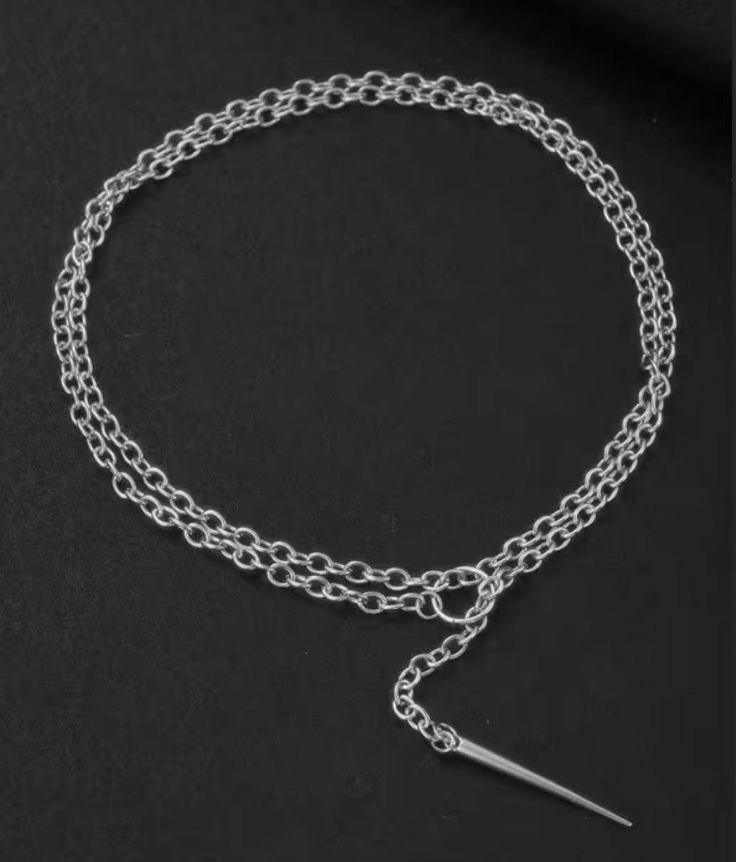 Stud Necklace Gothic O-ring, Design Silver