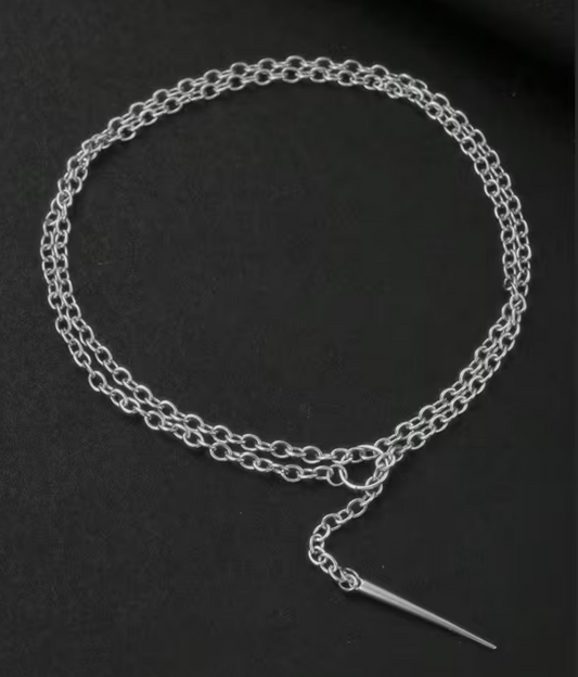 Stud Necklace Gothic O-ring, Design Silver