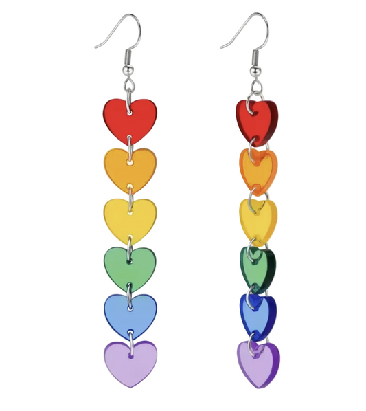 Rainbow Hearts Earrings