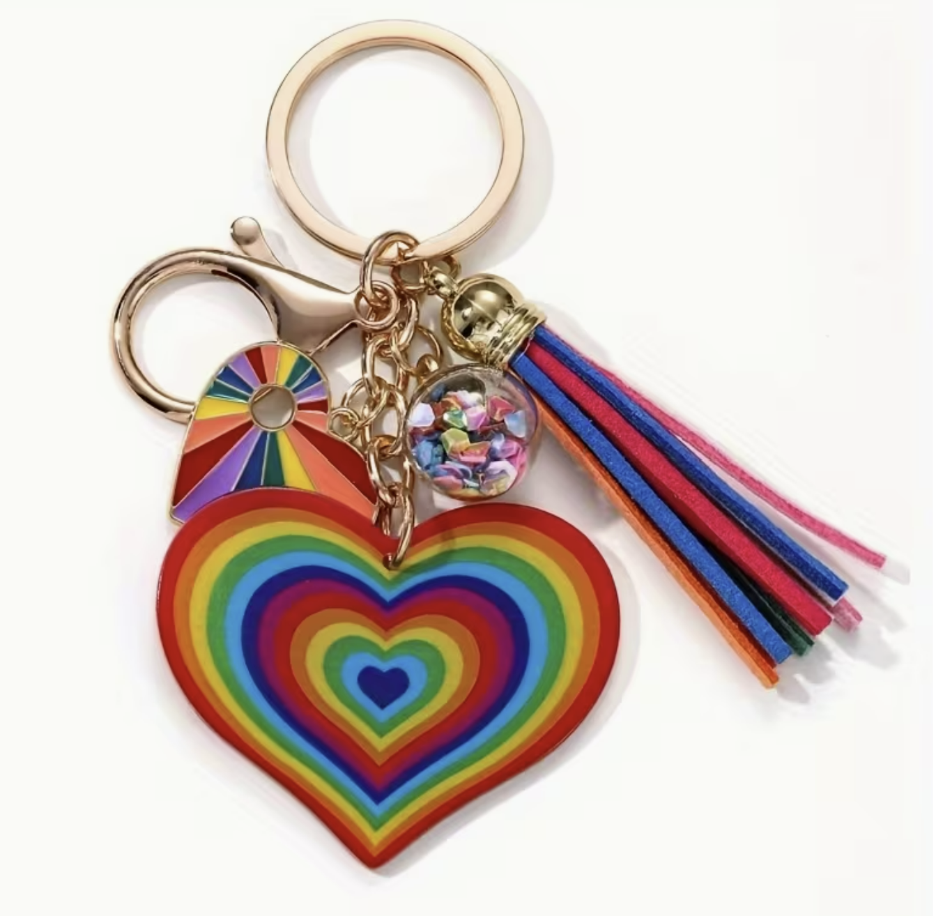 Rainbow Heart Bag Charm