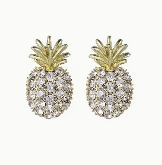 Pineapple Rhinestone Swingers Earrings