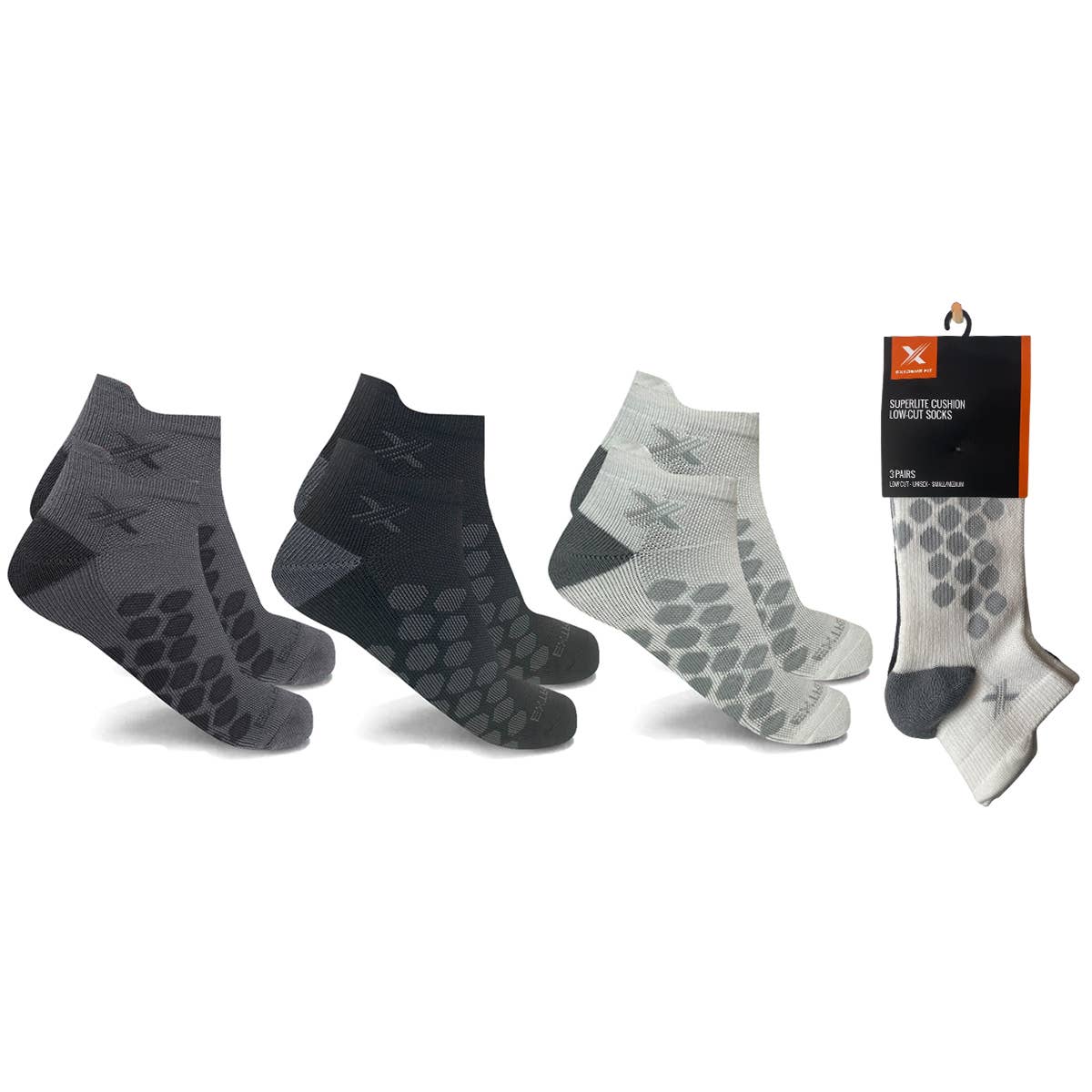 Targeted Compression Ankle Socks - 3 Pairs Packed Together: Large/XL