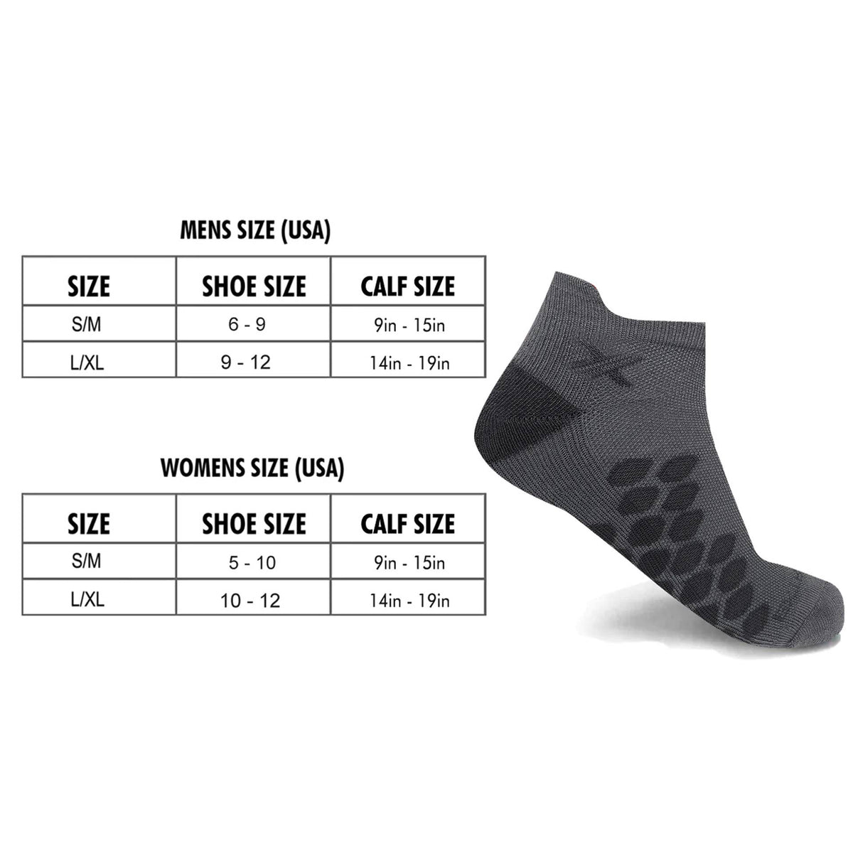 Targeted Compression Ankle Socks - 3 Pairs Packed Together: Large/XL