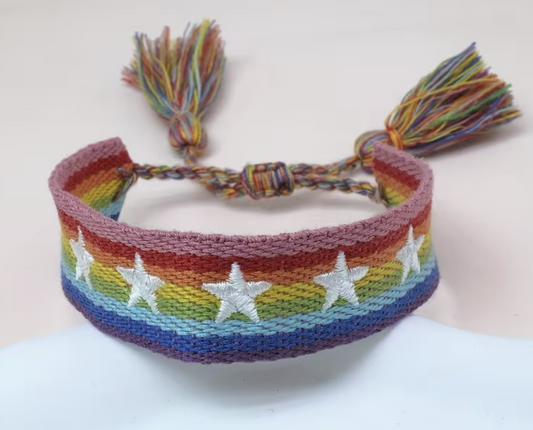 Pride Rainbow and Stars Adjustable Bracelet