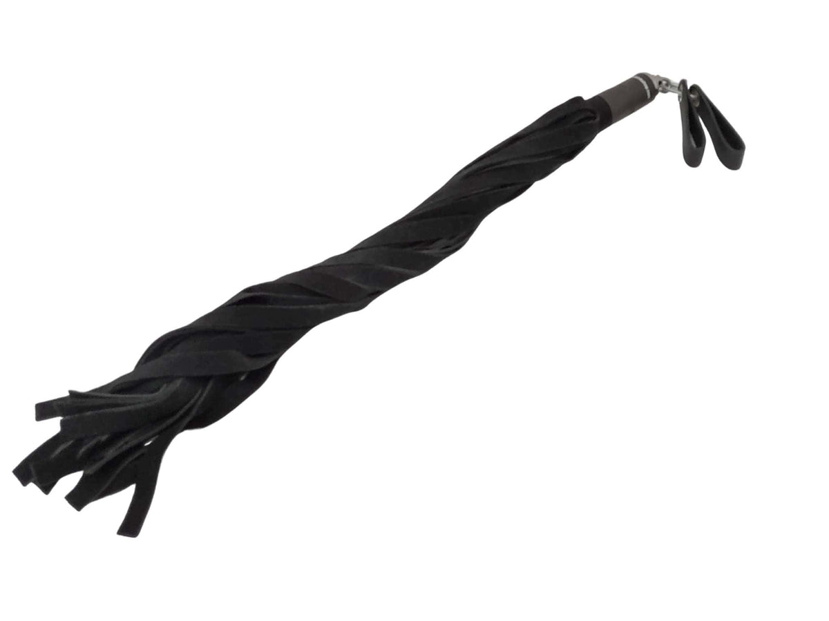Suede Leather Floggers W/Fingerloops: Black / Wide: 1"