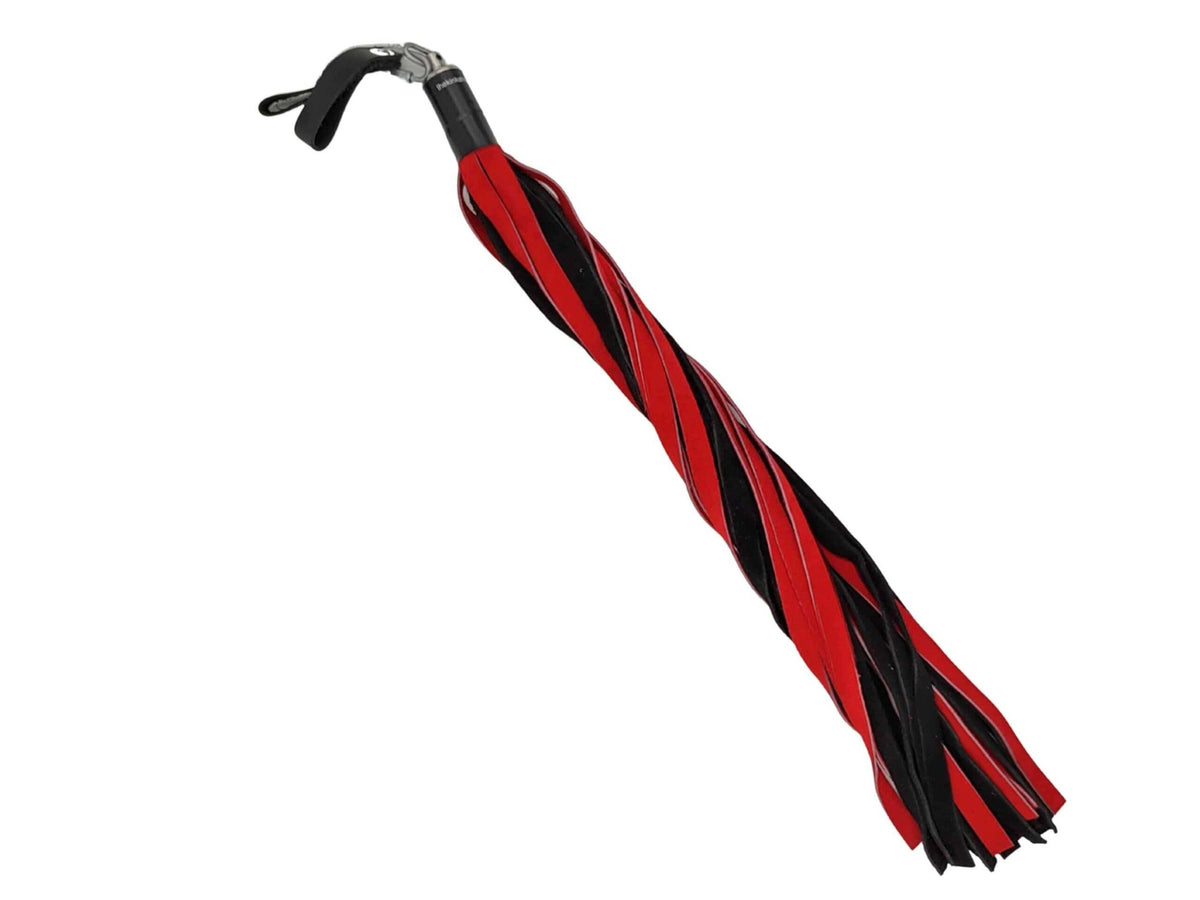Suede Leather Floggers W/Fingerloops: Black / Wide: 1"