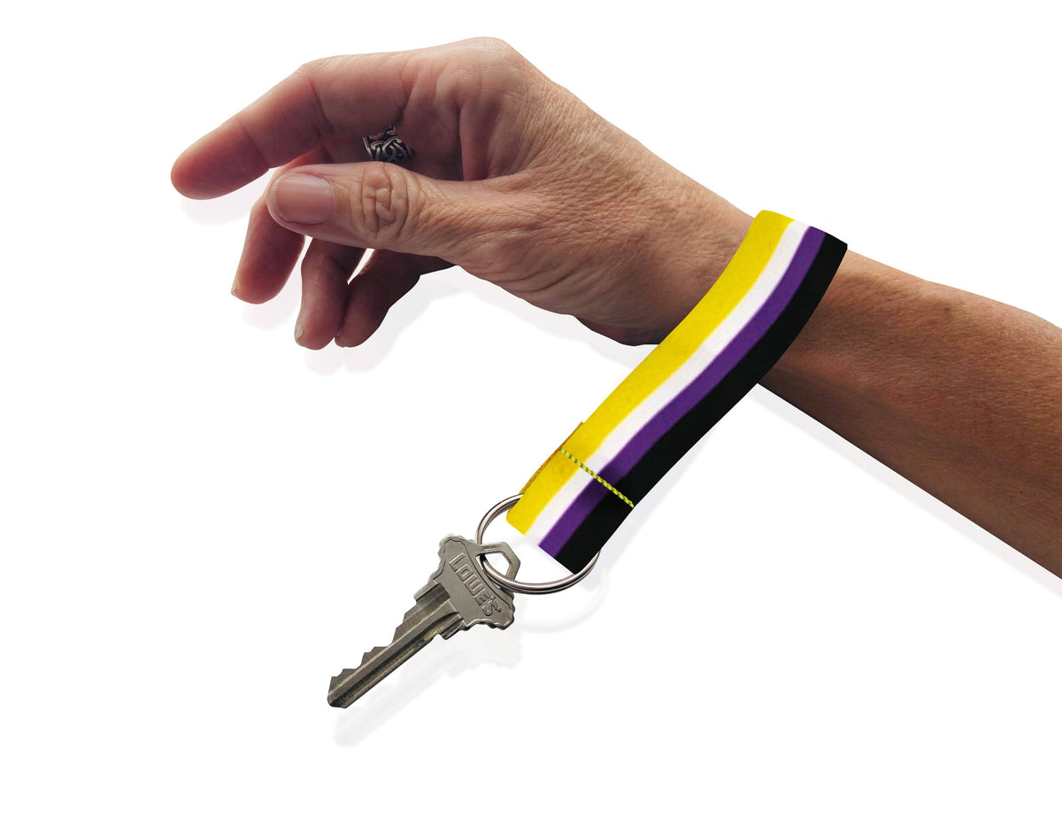 Nonbinary Flag Lanyard Style Keychains