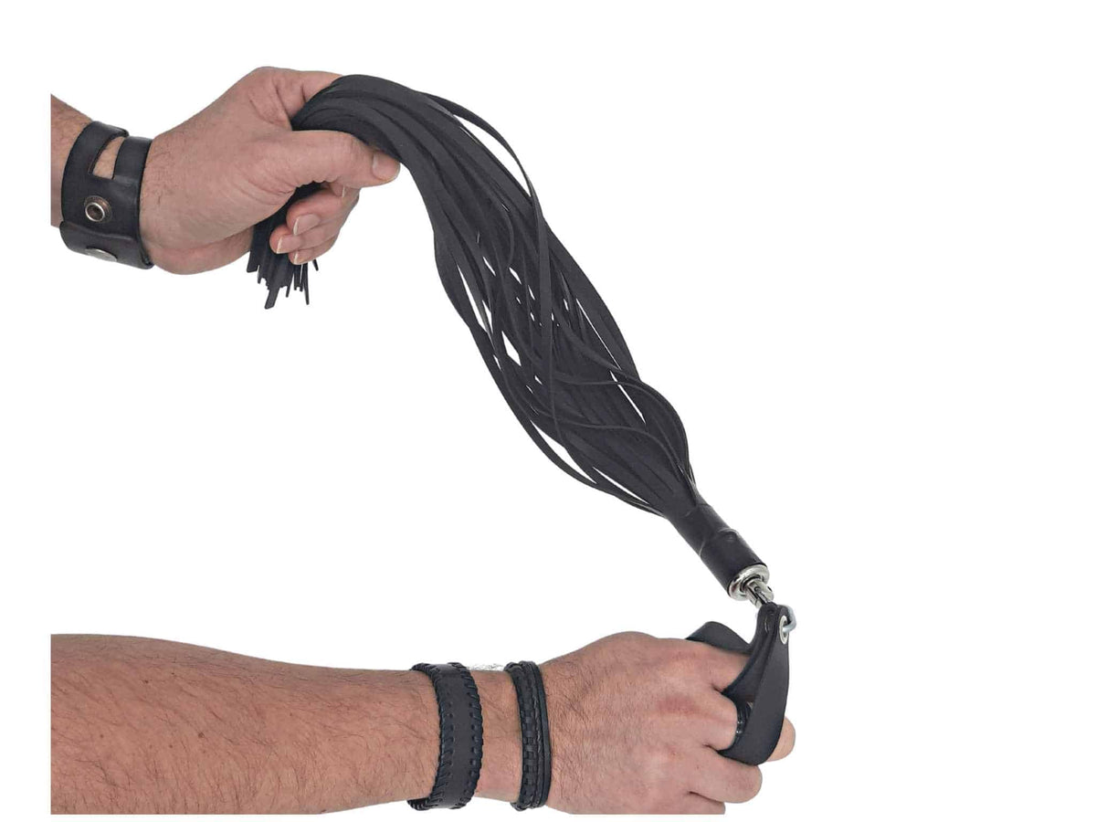 Rubber 1/4” Flogger, Black, for Maximum Ouch -Preorder