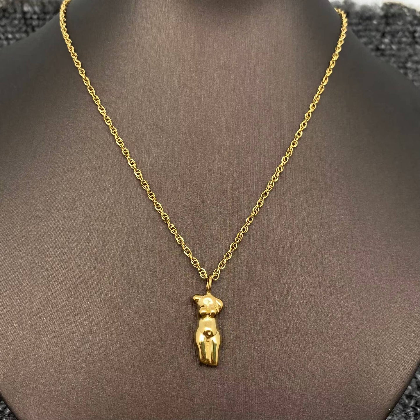 Abstract Beauty Body Charm 18K Gold Plated Necklace
