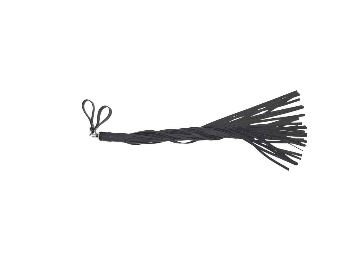 Rubber 1/4” Flogger, Black, for Maximum Ouch -Preorder