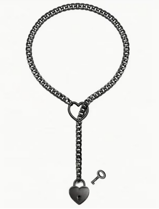 Double Heart Slip Y Necklace