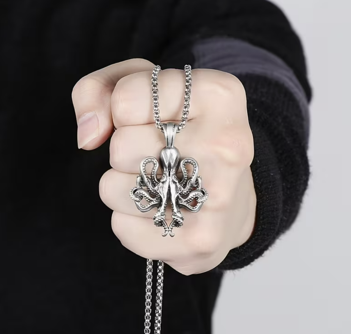 Octopus Necklace Silver